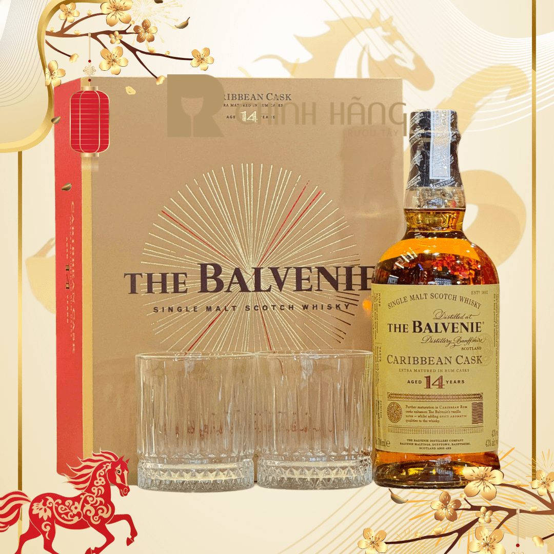 Balvenie 14 Năm Caribbean Cask - Hộp Quà Tết 2026 700 ml