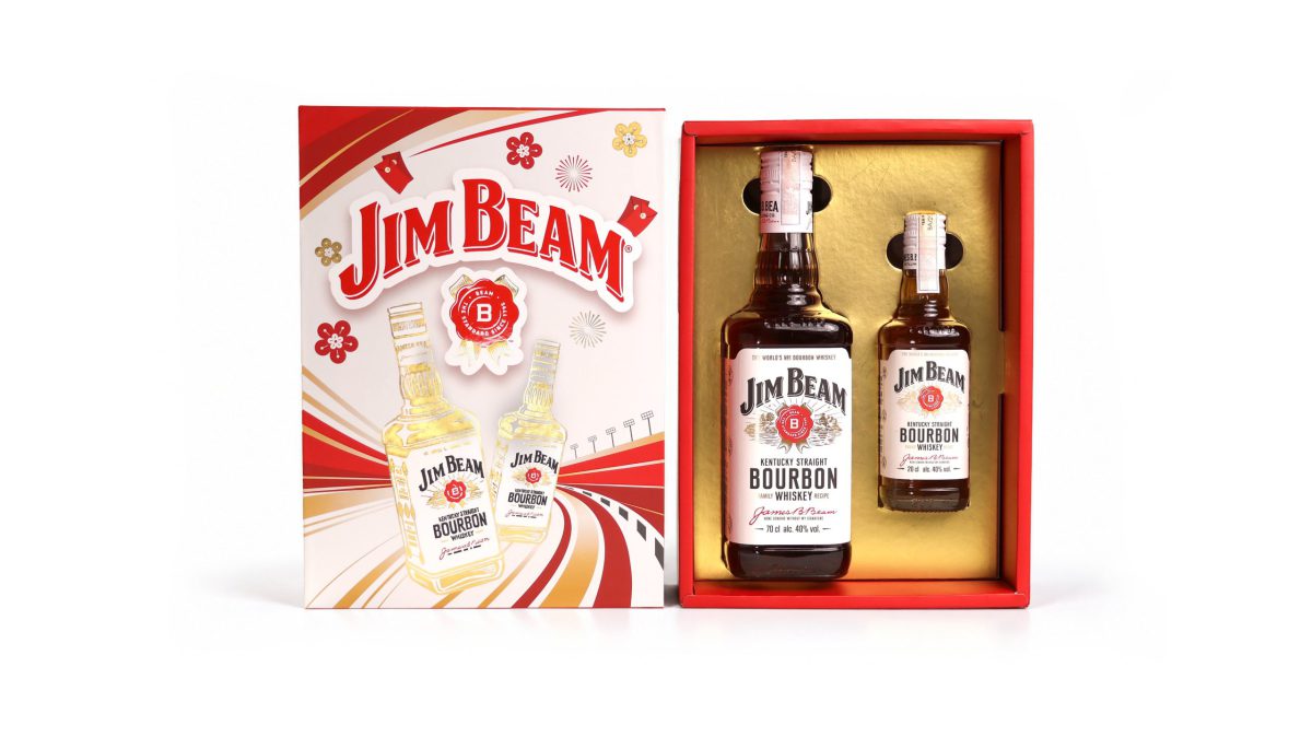 Set Quà Jim Beam Hộp Quà Tết 2027 - sleeve và hộp mở