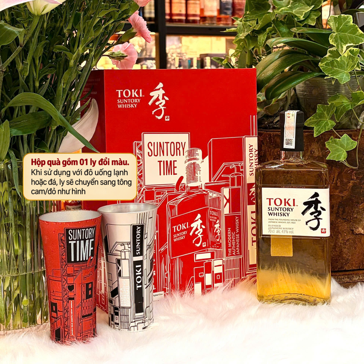 Mặt sau hộp quà Toki in hướng dẫn cocktail
