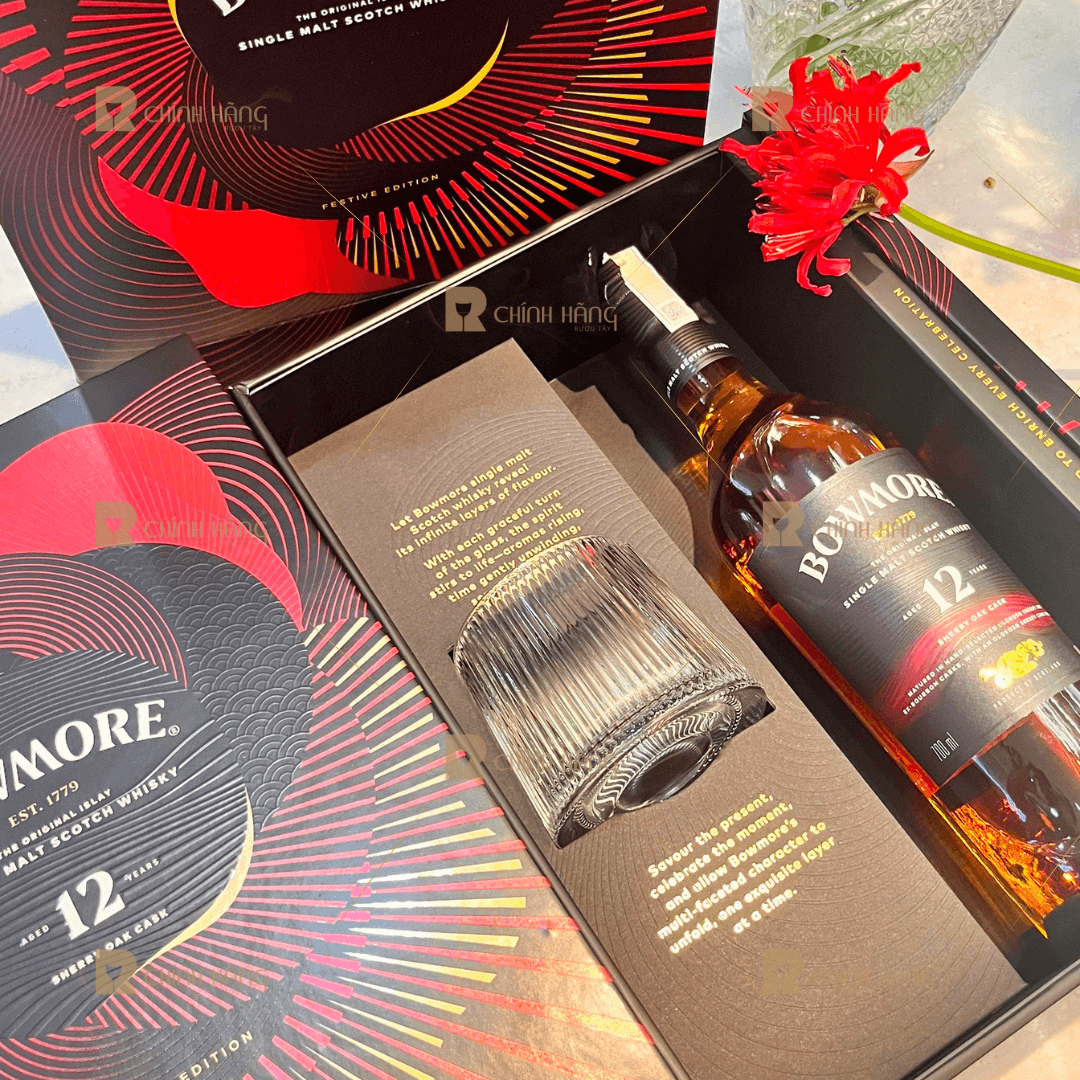 Bowmore 12 Năm Sherry Oak Cask - Hộp Quà Tết 2026 700 ml - hình mô tả 2