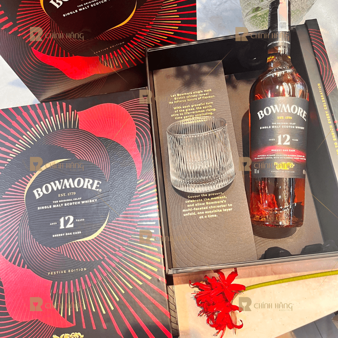 Bowmore 12 Năm Sherry Oak Cask - Hộp Quà Tết 2026 700 ml - hình mô tả 2