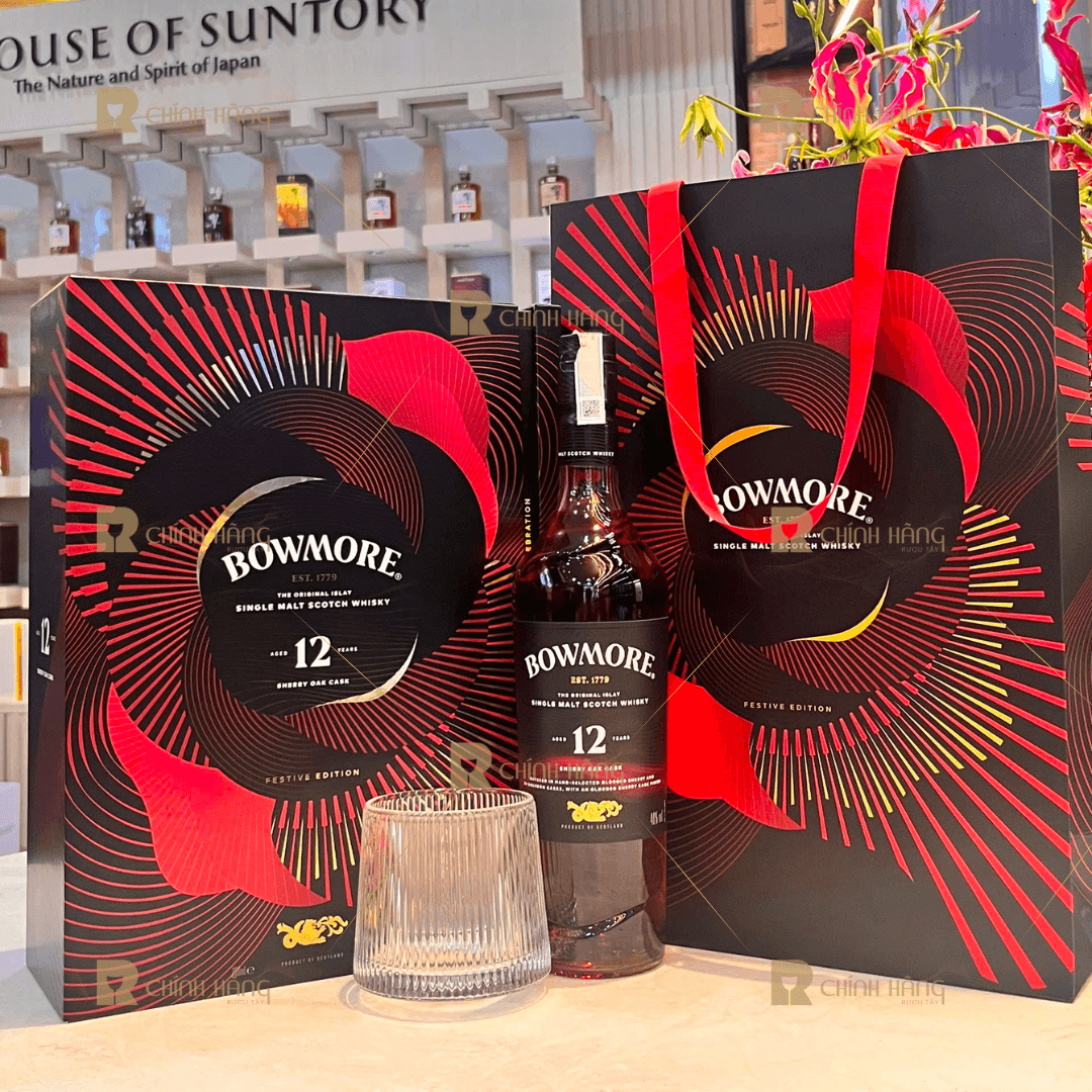 Bowmore 12 Năm Sherry Oak Cask - Hộp Quà Tết 2026 700 ml - hình mô tả 2