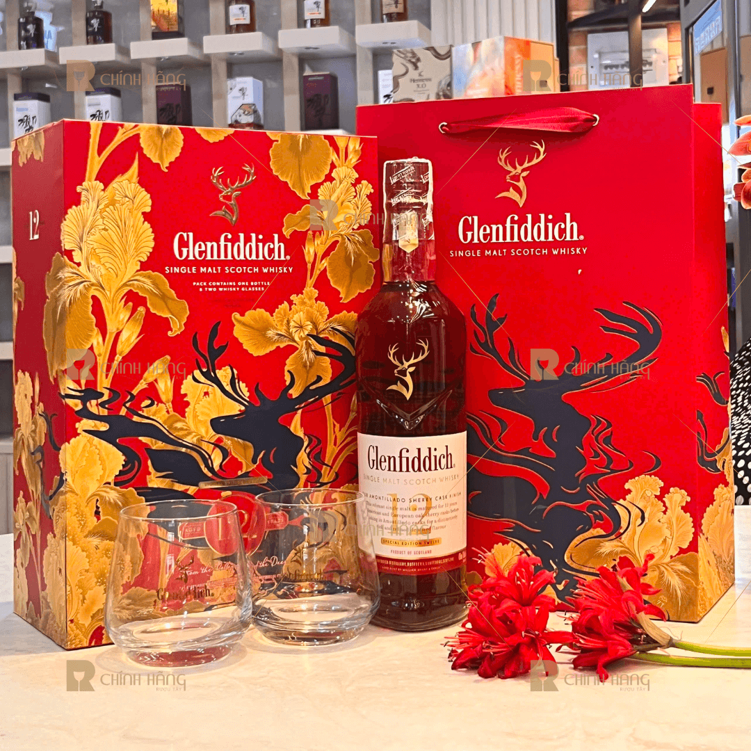 Glenfiddich 12 Năm Sherry Cask - Hộp Quà Tết 2026 700 ml - hình mô tả 2