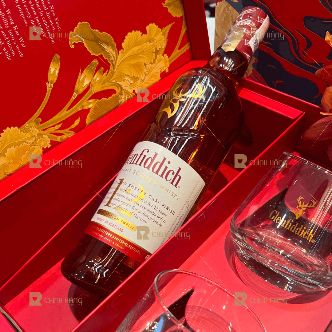 Glenfiddich 12 Năm Sherry Cask - Hộp Quà Tết 2026 700 ml - hình mô tả 2