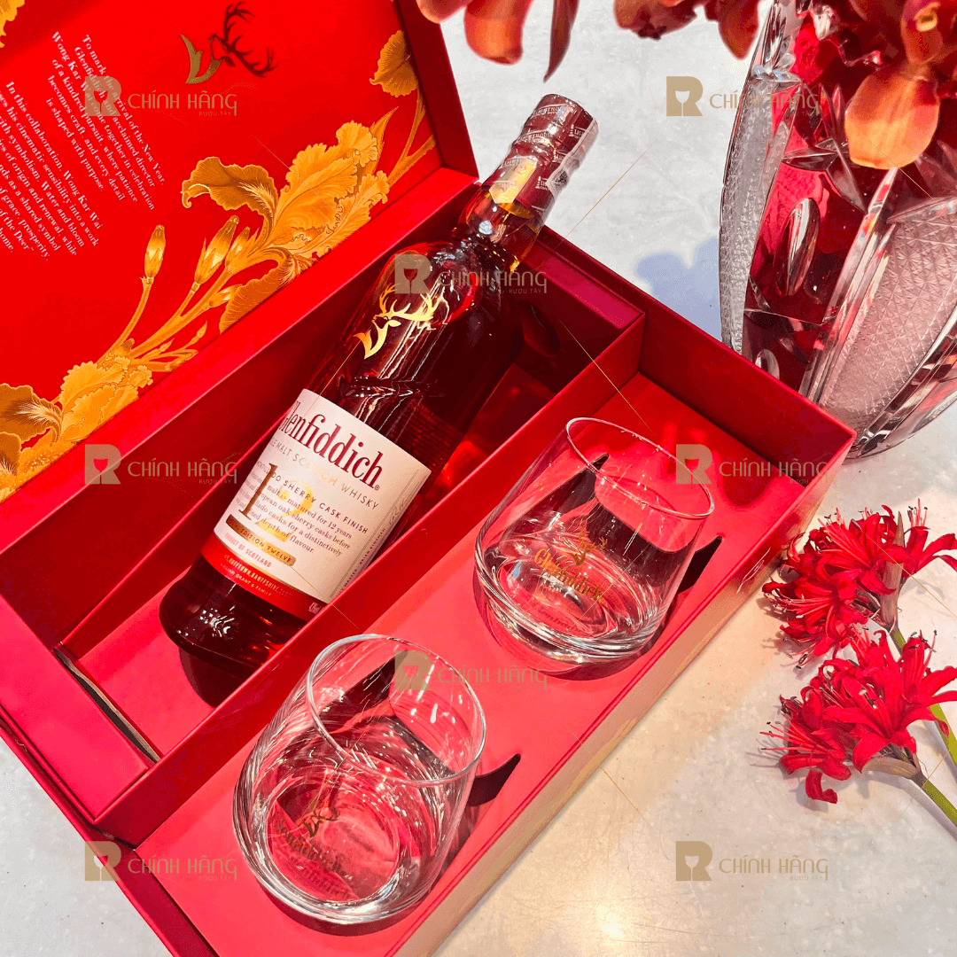 Glenfiddich 12 Năm Sherry Cask - Hộp Quà Tết 2026 700 ml - hình mô tả 2