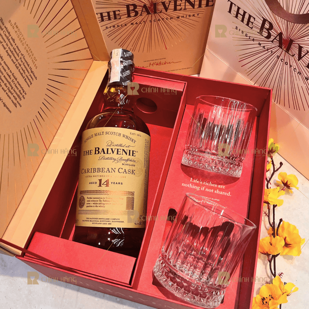 Balvenie 14 Năm Caribbean Cask - Hộp Quà Tết 2026 700 ml - hình mô tả 2